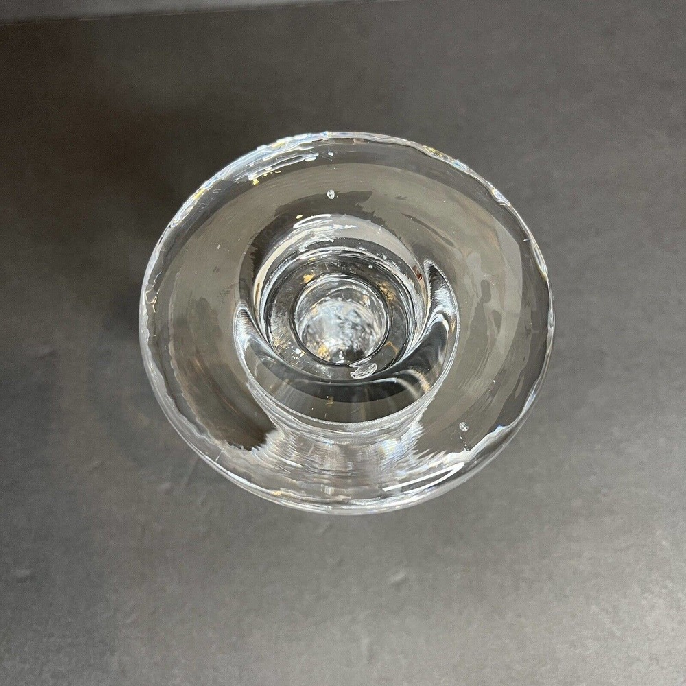 Kosta Boda COOL Collection Candle Holder Kjell Engman Ice Clear Minimalist 5.25” - Picture 4 of 6